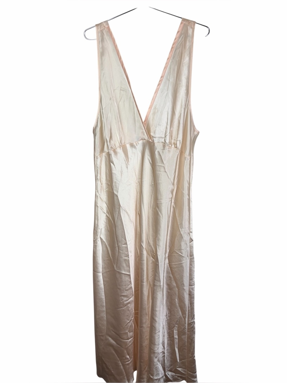 Jones New York Silky V-Neck Long Nightgown & Robe in Light Cream